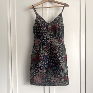 Frank & Oak jacquard (navy blue base to pattern) dress, size small